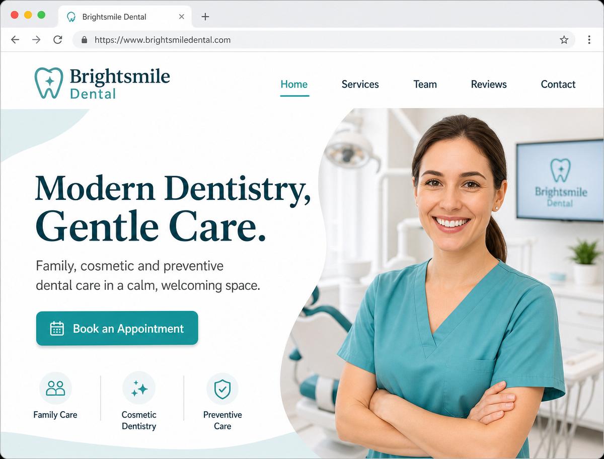 Dental Practice Website demonstration mockup